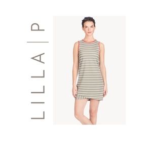 Lilla P Women's  Striped Pique Dresses Crossed Hem Dress size M